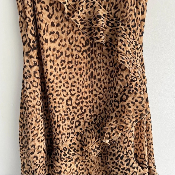 New! Charles Henry Brown Leopard Print Tiered Ruffle Dress nwt 22417 - Picture 5 of 11